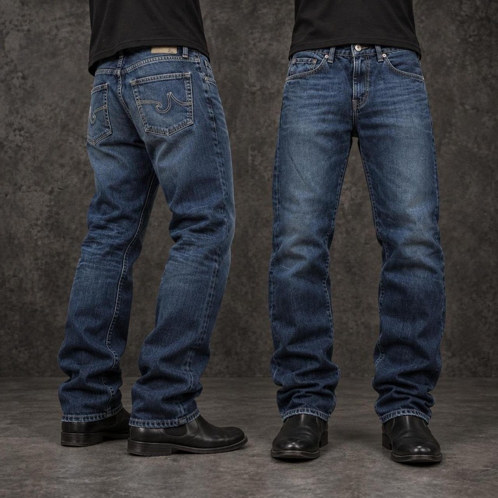32x30 Faded Blue Slim Stacked Straight Jeans Y2K